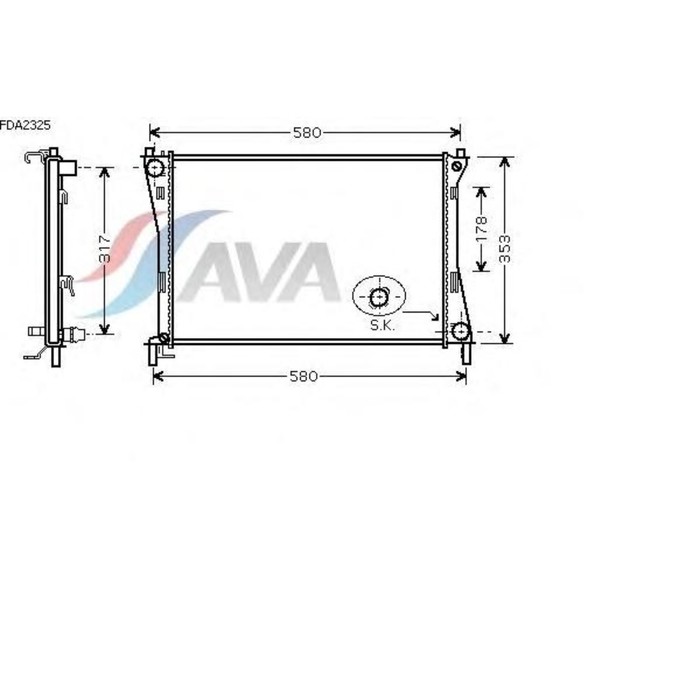 Радиатор охлаждения двигателя AVA FDA2325