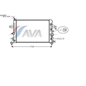 

Радиатор охлаждения двигателя AVA OLA2363