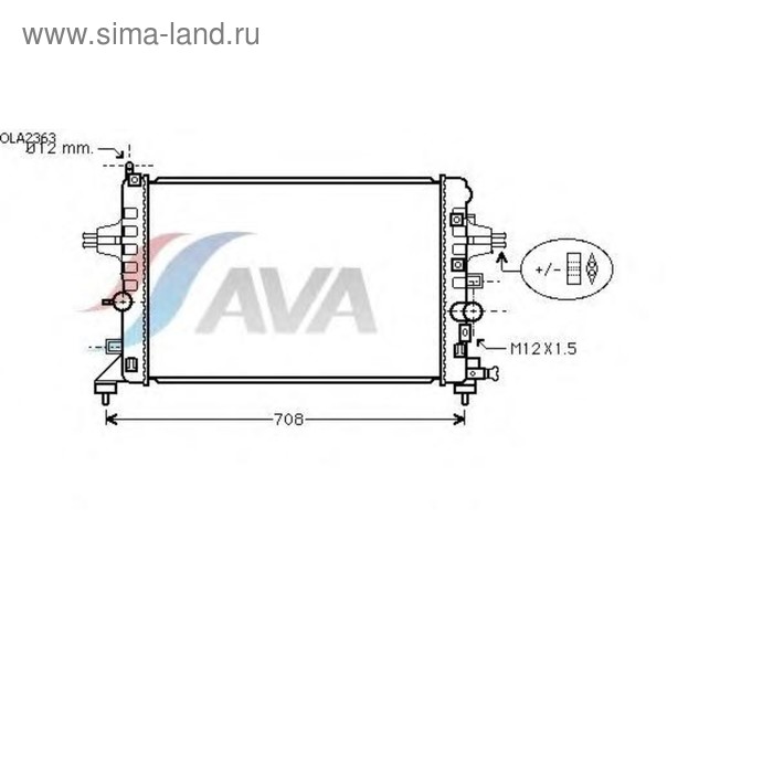 Радиатор охлаждения двигателя AVA OLA2363