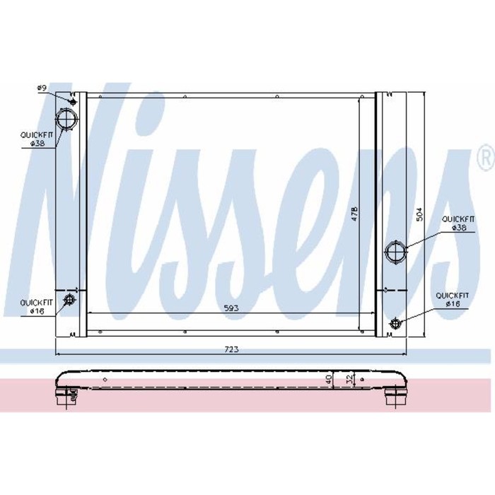 Радиатор системы охлаждения NISSENS 60772