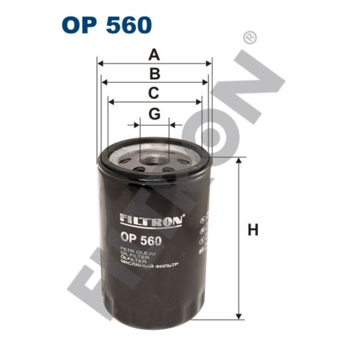 Фильтр масляный  FILTRON OP560