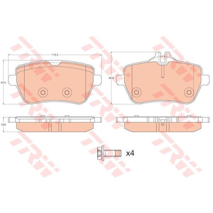 Колодки тормозные  TRW GDB2014