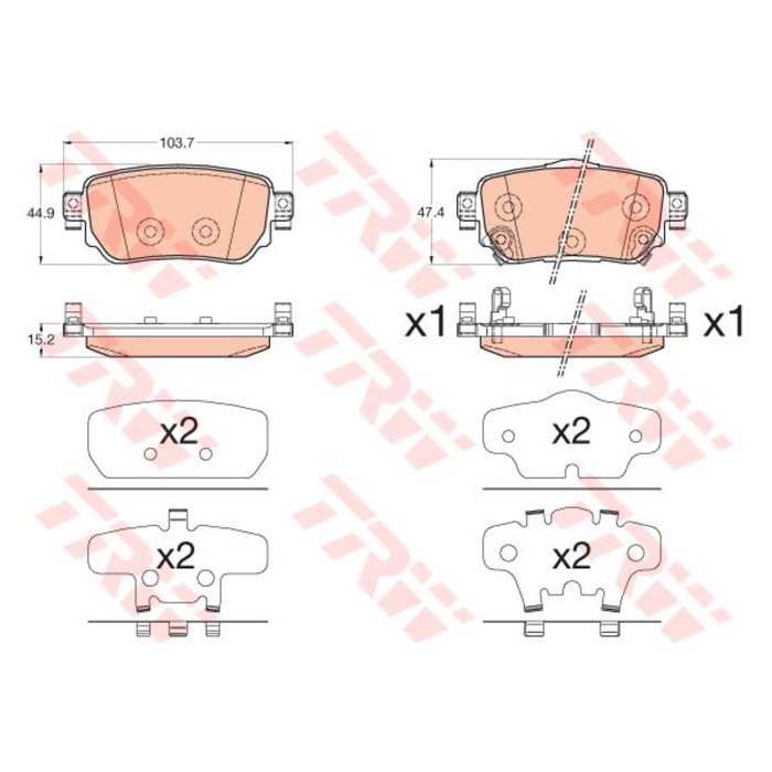 Колодки тормозные дисковые, комплект TRW GDB3617