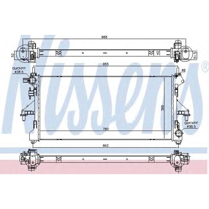 Радиатор системы охлаждения NISSENS 63567