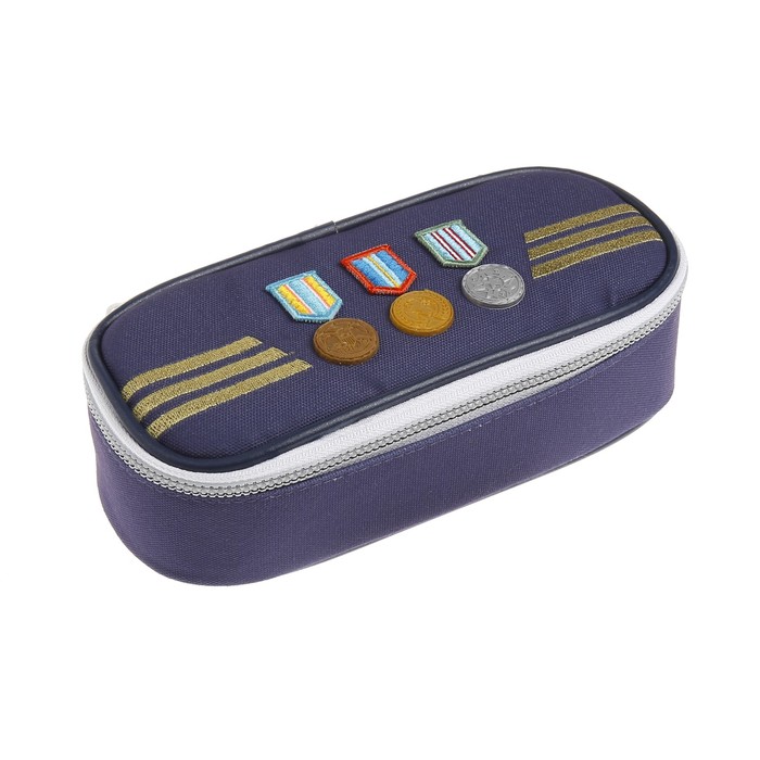 Пенал мягкий футляр ткань, 75х200х50 мм, Jeune Premier для мальчика «Капитан», синий, Pb018104