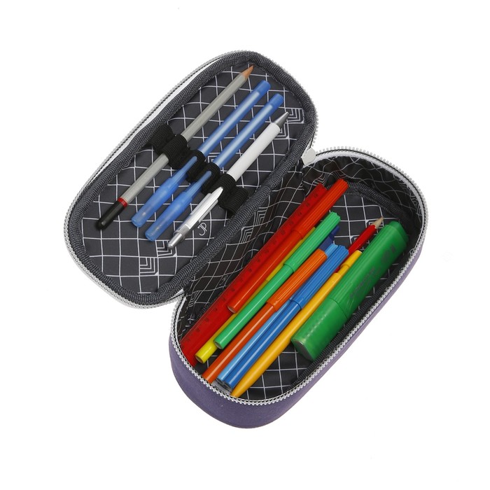 Пенал мягкий футляр ткань, 75х200х50 мм, Jeune Premier для мальчика «Капитан», синий, Pb018104