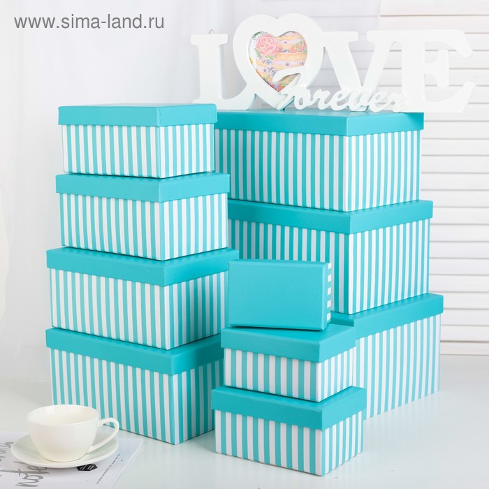 

Набор коробок 10 в 1, 30 х 21 х 14,5 - 12 х 7,5 х 6,5 см