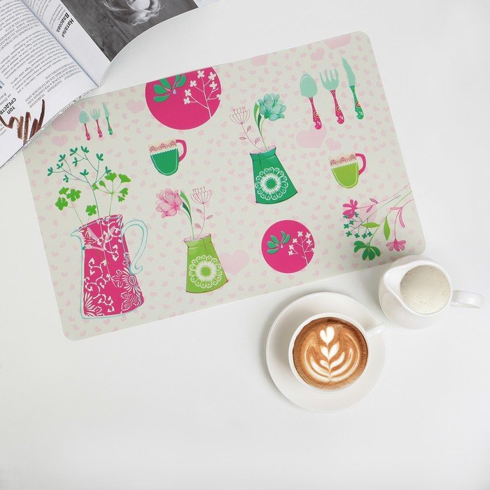 Салфетка кухонная "Цветок в кувшине" 41х27 см