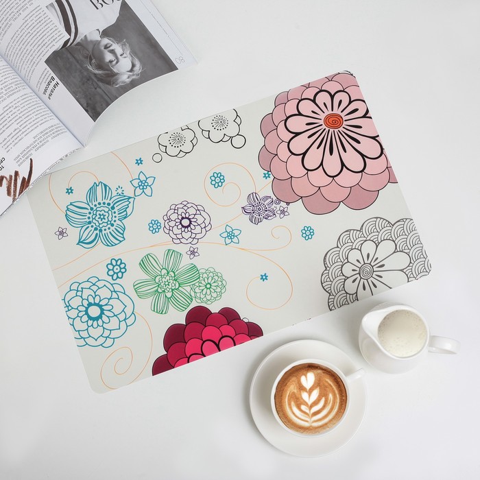 Салфетка кухонная "Цветы" 41х27 см