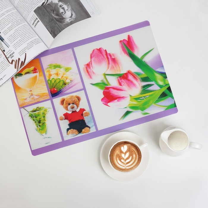 Салфетка кухонная Real 3D "Тюльпаны" 41х27 см