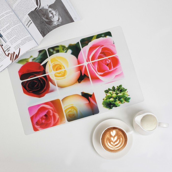 Салфетка кухонная Real 3D "Розы"41х27 см