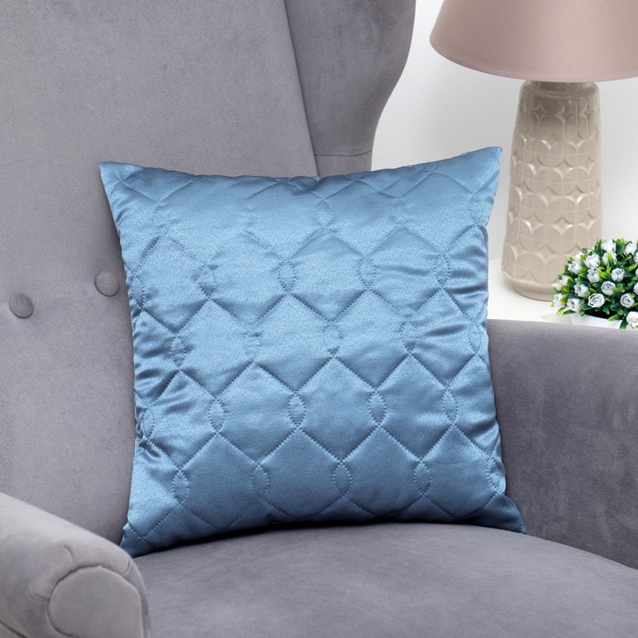 Декоративная наволочка 40х40 см (подушка в подарок) ультрастеп "Этель" Дамаск TEAL SOLID