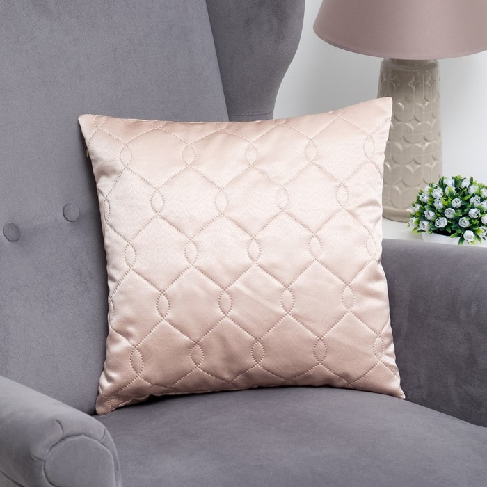 Декоративная наволочка 40х40 см (подушка в подарок) "Этель" Дамаск CAMEOSOLID