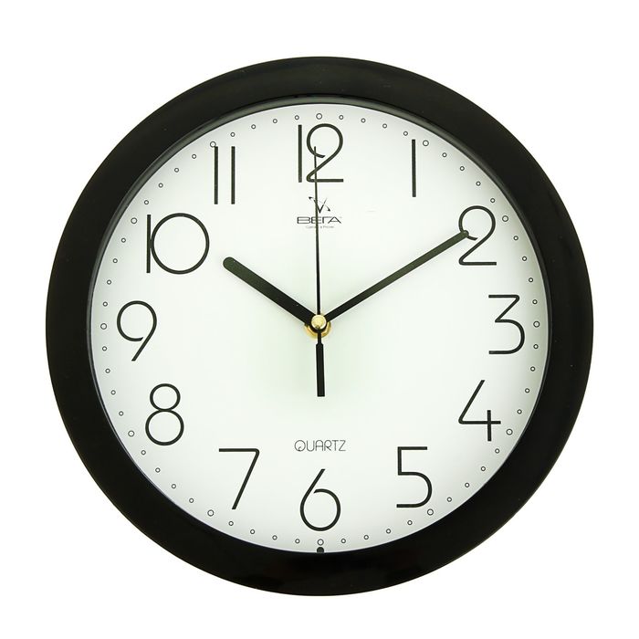 Часы настенные круглые "Гарантия", d=28 см, рама чёрная