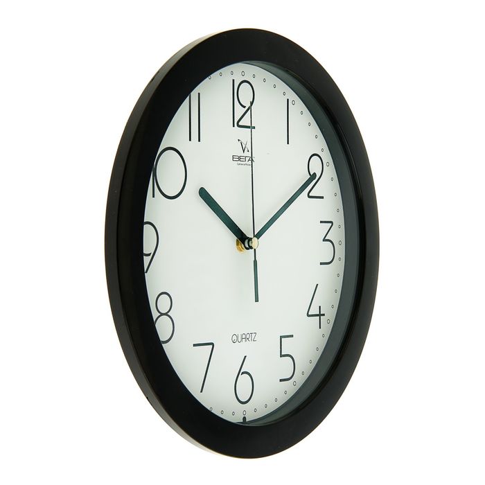 Часы настенные круглые "Гарантия", d=28 см, рама чёрная