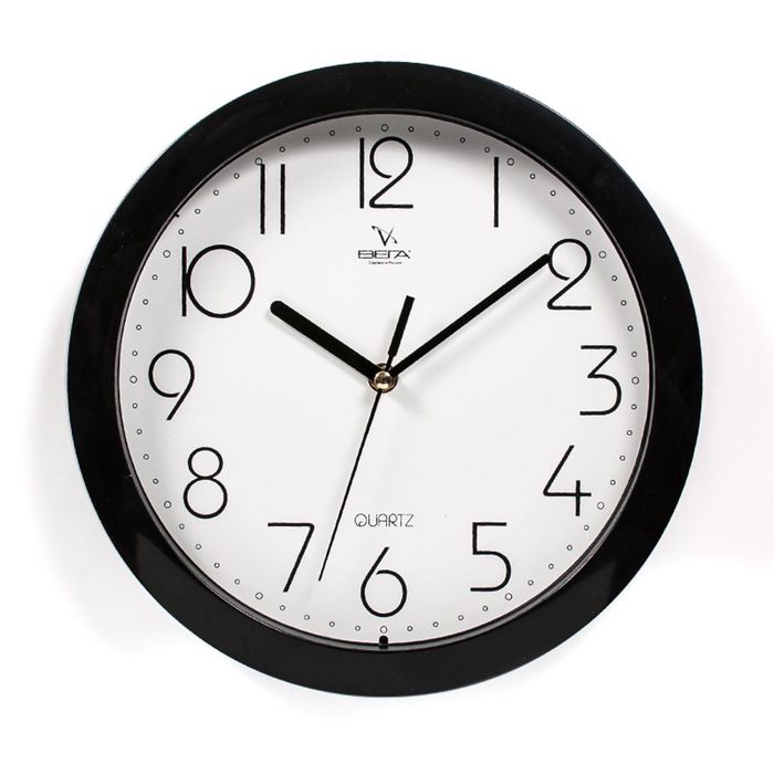 Часы настенные круглые "Гарантия", d=28 см, рама чёрная