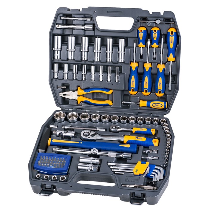 Набор инструмента KRAFT KT700678, 1/2" и 1/4", 109 предметов