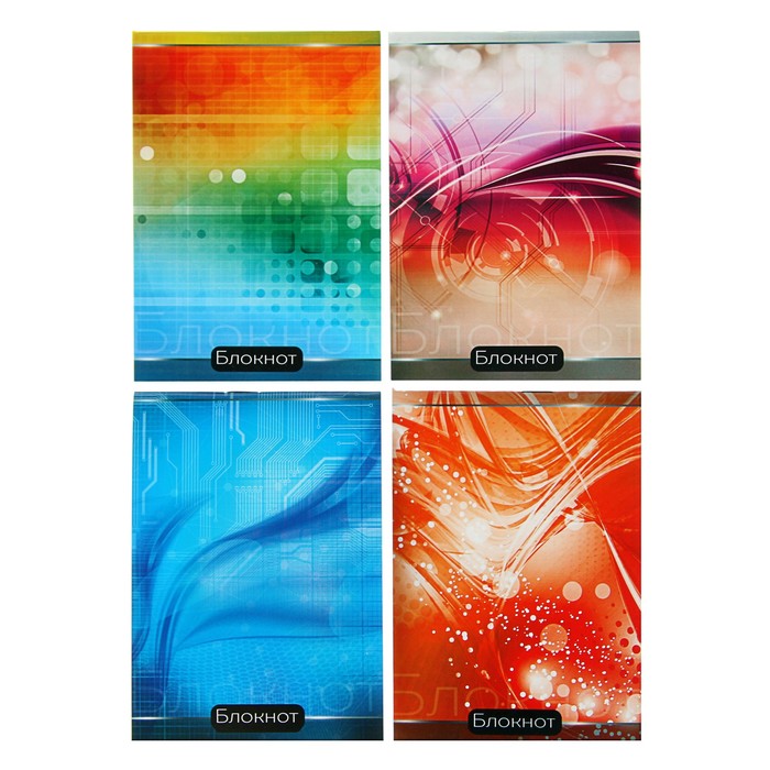 Блокнот А6, 40 листов на скрепке Calligrata "Абстракция", картон хром-эрзац