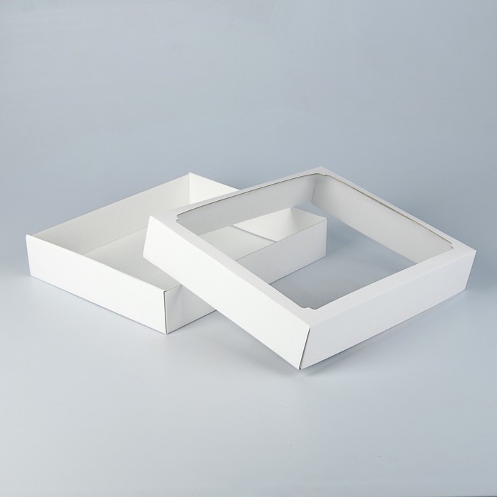 Коробка сборная, белая, 37 х 32 х 7 см