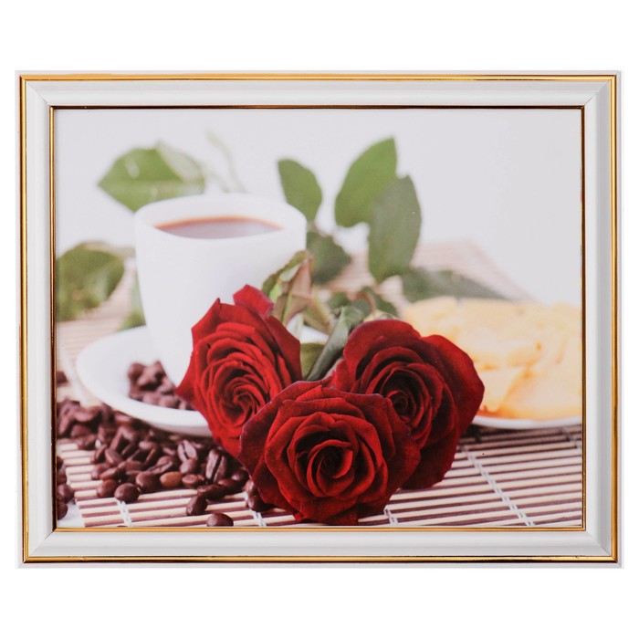 Картина "Три красных розы" 26х21 см