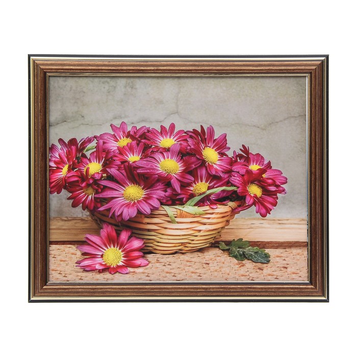 Картина "Корзинка с цветами" 29х24 см