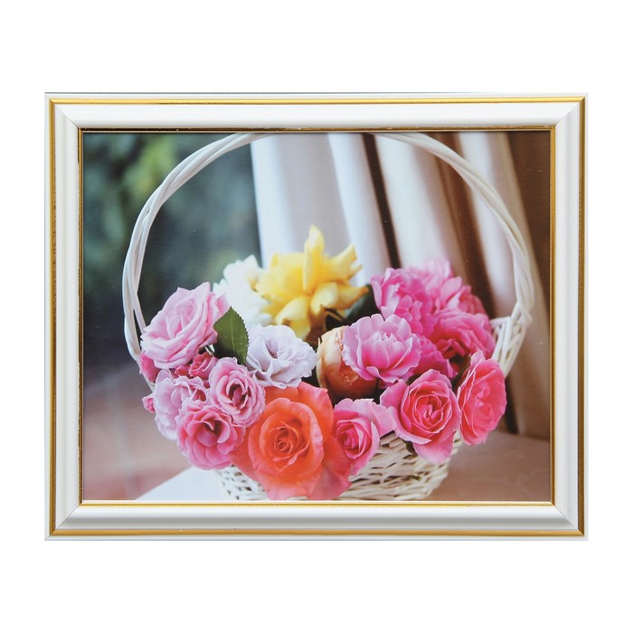 Картина "Корзинка с розочками" 26х21 см