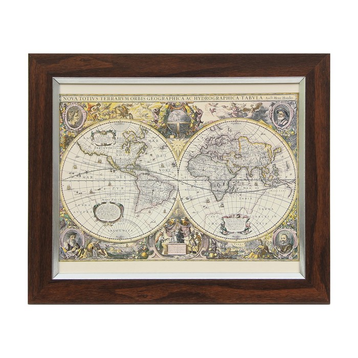 Картина "Карта путешествий" 26х21 см