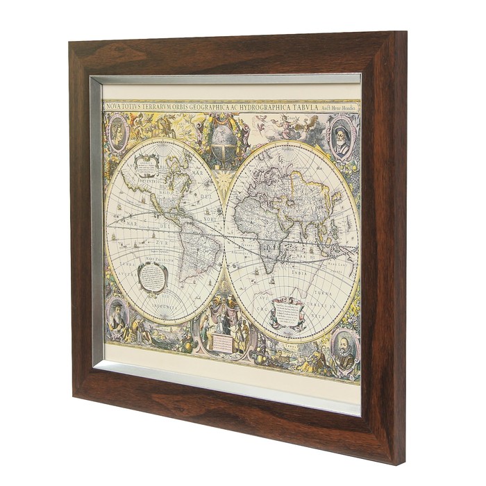 Картина "Карта путешествий" 26х21 см