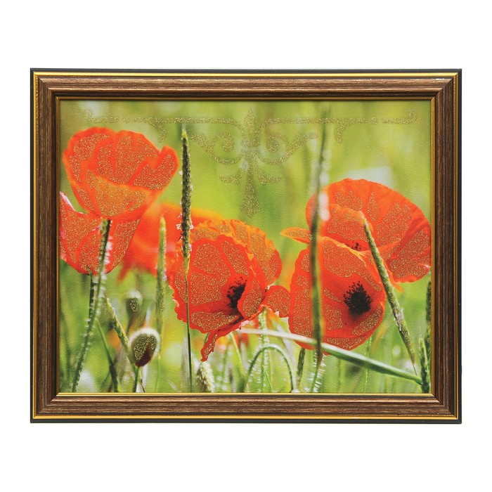 Картина "Маки в поле" 29х24 см