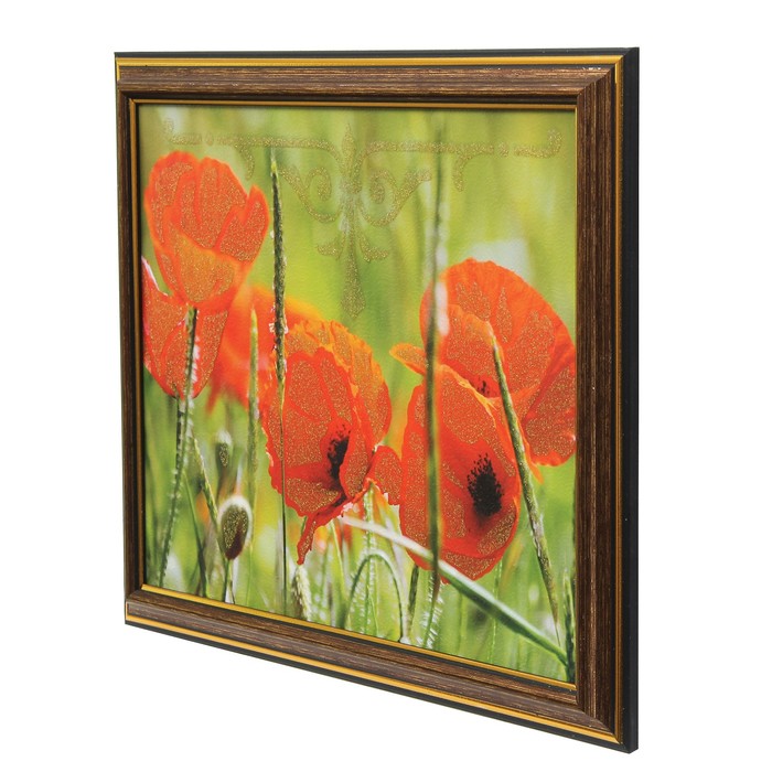 Картина "Маки в поле" 29х24 см