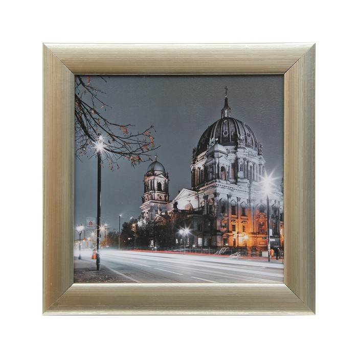 Картина "Собор в сумерках" 20х20 см