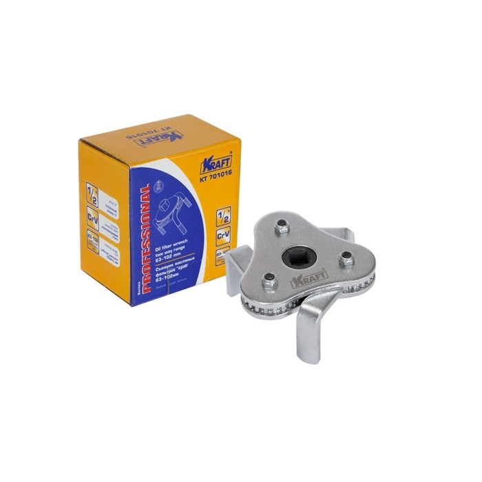 Съемник масляных фильтров KRAFT KT701016, "краб", Cr-V, 63-102 мм