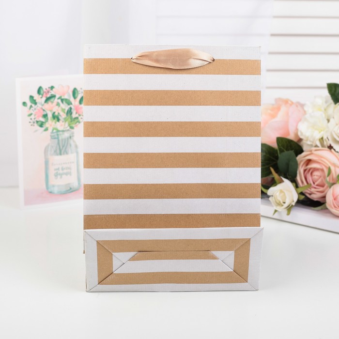 Пакет крафт, люкс, 22 х 11 х 30 см