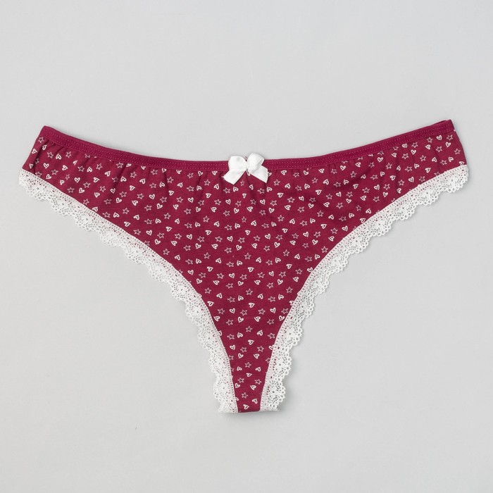Трусы женские стринги MB3787 цвет бордовый, р-р 44-46 (L)