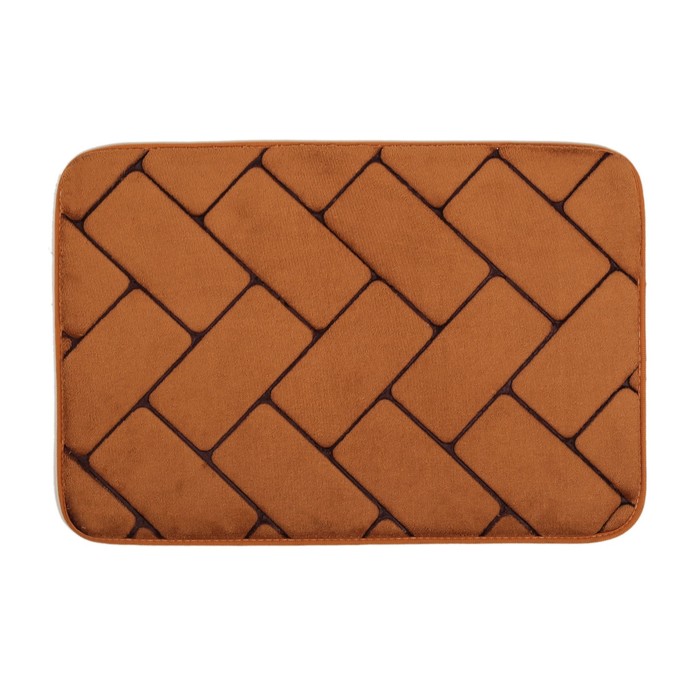 Коврик для ванной "Кирпичики", цвет светло-коричневый