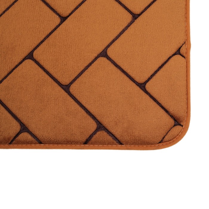 Коврик для ванной "Кирпичики", цвет светло-коричневый