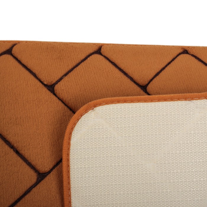 Коврик для ванной "Кирпичики", цвет светло-коричневый