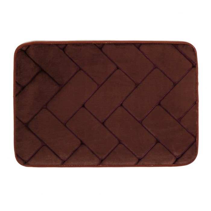 Коврик для ванной "Кирпичики", цвет темно-коричневый