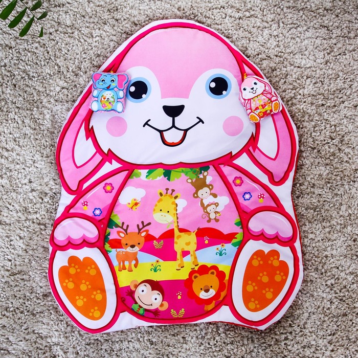 Коврик детский развивающий «Зайка», 2 игрушки