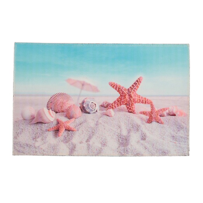 Коврик для ванной "Ракушки на песке"