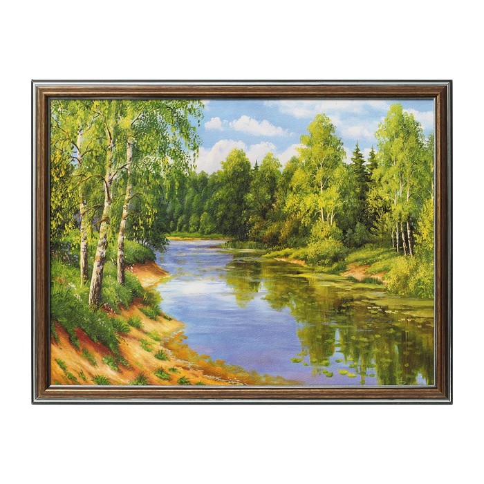 Картина "Лесная река" 33х43 см