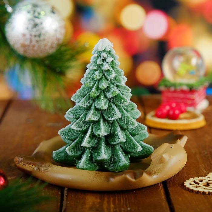 Свеча новогодняя "Ёлка на свинке" 13,5х11см