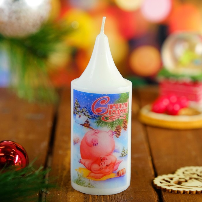 Свеча "С Новым Годом" 4х10см