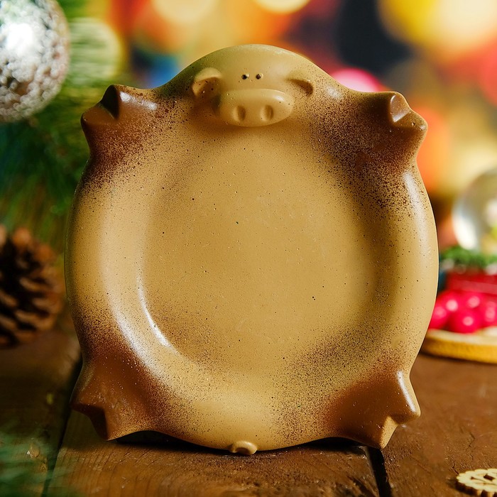 Свеча новогодняя "Свинка с мандаринками" 5,5х13,5см