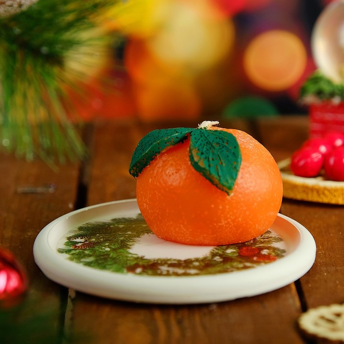 Свеча "Мандарин на подставке" 5,5х7,5см