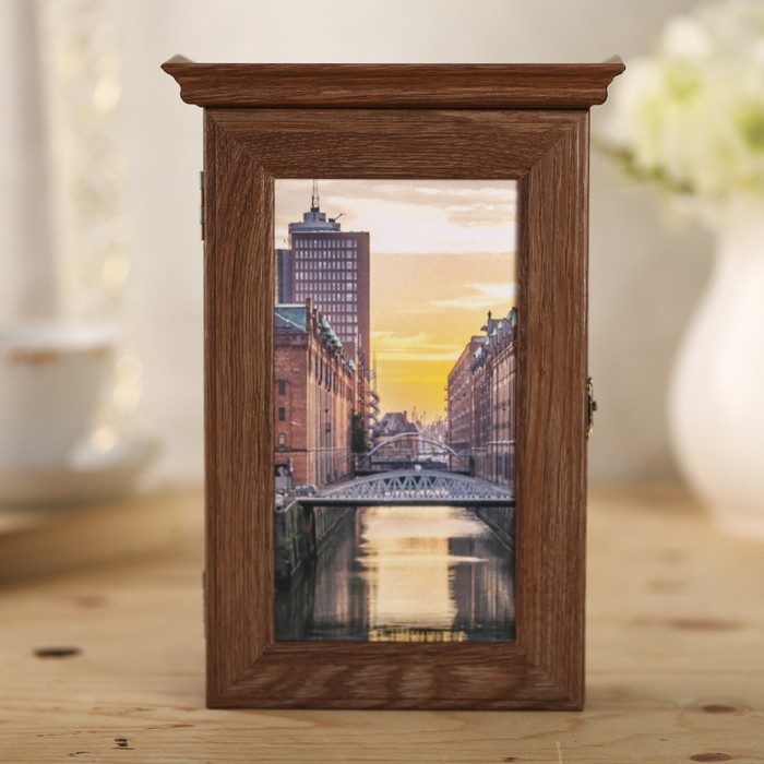 Ключница "Город на реке" шоколад 28,5х20х6 см