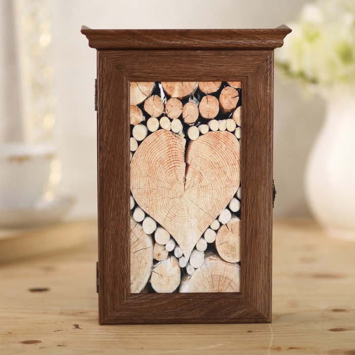 Ключница "Сердце" шоколад 28,5х20х6 см