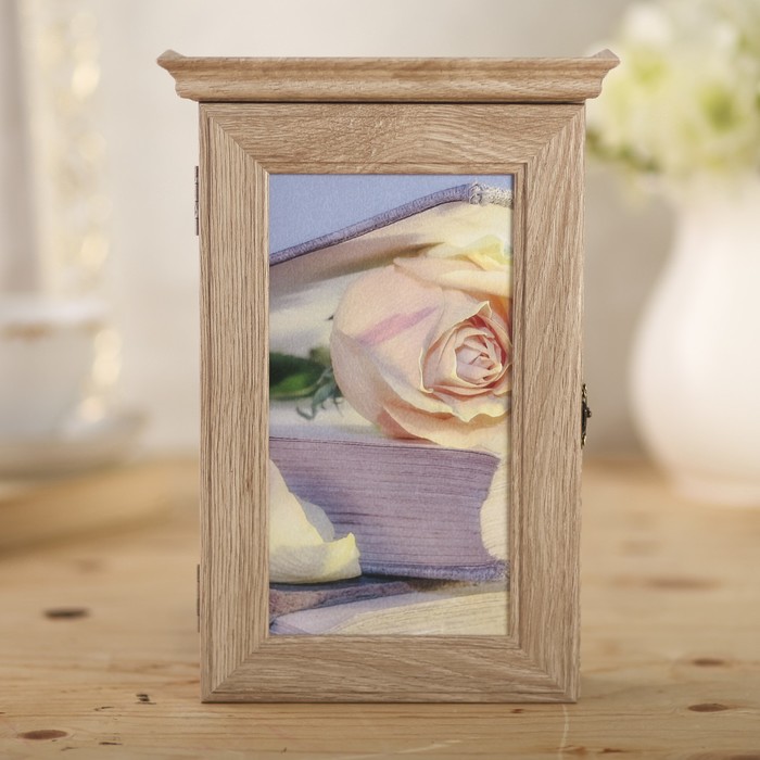 Ключница "Белая роза" янтарь 28,5х20х6 см