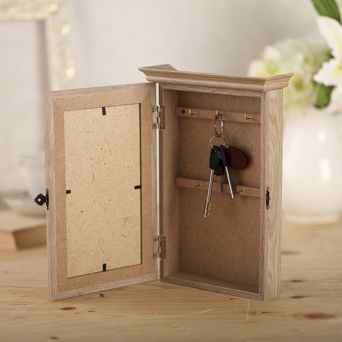 Ключница "Белая роза" янтарь 28,5х20х6 см