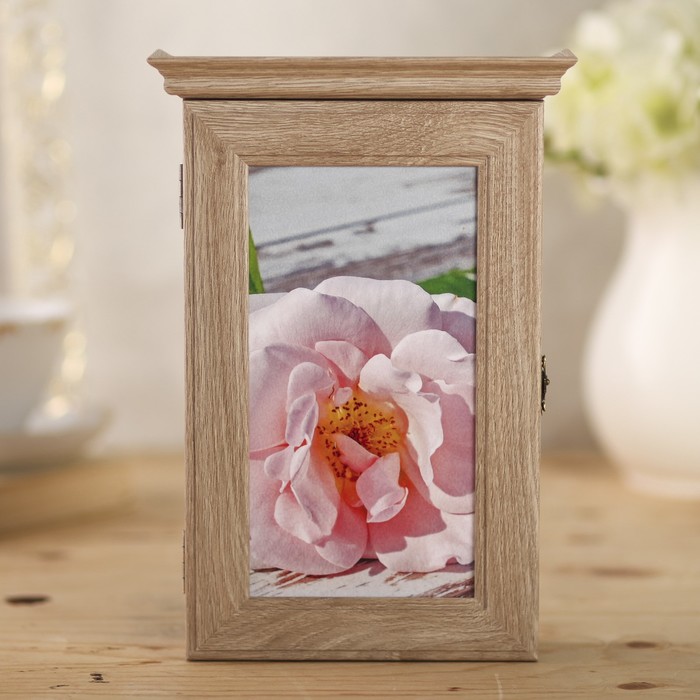 Ключница "Розовый цветок" янтарь 28,5х20х6 см